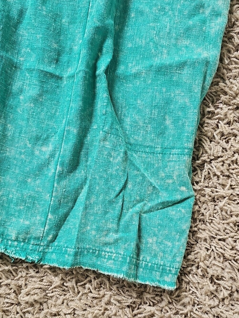 NWT Umgee Taking It Easy Babydoll Dress Green Acid Wash Large Mini - Picture 6 of 10